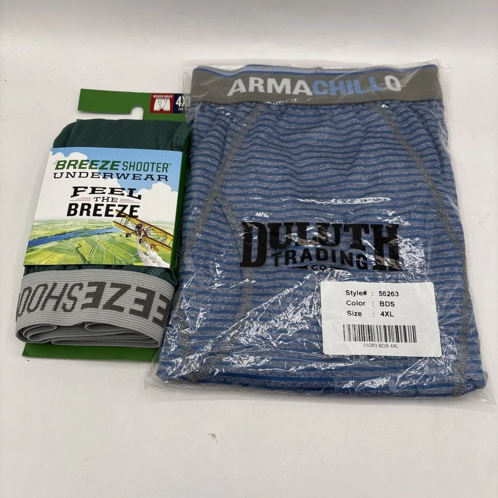 LOT OF 2 Duluth Trading Armachillo and Feel the Breeze Boxer Brief NWT 4XL